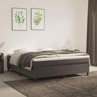 Boxspring met matras fluweel donkergrijs 180x200 cm - thumbnail