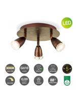 Light depot - LED opbouwspot Curl 3 lichts Ø 22 cm - brons - Outlet - thumbnail