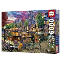 Puzzel - EDUCA - Fietsen in Amsterdam - 6000 stukjes - 156 x 107 cm - vanaf 15 jaar - thumbnail