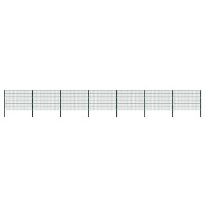 Schuttingpaneel met palen ijzer 1212x120 cm groen Schuttingpaneel met palen ijzer 1212x120 cm groen