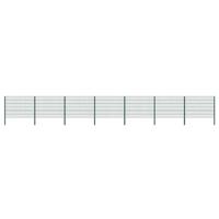 Schuttingpaneel met palen ijzer 1212x120 cm groen - thumbnail