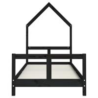 Kinderbedframe 80x200 cm massief grenenhout zwart - thumbnail
