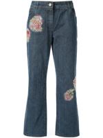 Christian Dior pre-owned patch-embellished jeans - Blue - thumbnail