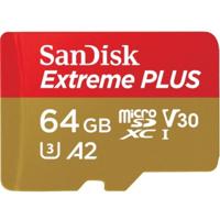 SanDisk Extreme Plus MicroSDXC 64GB+SD Adapter A - thumbnail