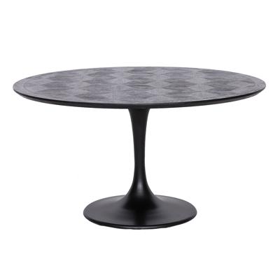 Richmond Ronde Eettafel 'Blax' Ø140cm, Eikenhout en staal, kleur zwart Richmond Ronde Eettafel 'Blax' Ø140cm, Eikenhout en staal, kleur zwart