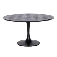 Richmond Ronde Eettafel 'Blax' Ø140cm, Eikenhout en staal, kleur zwart - thumbnail