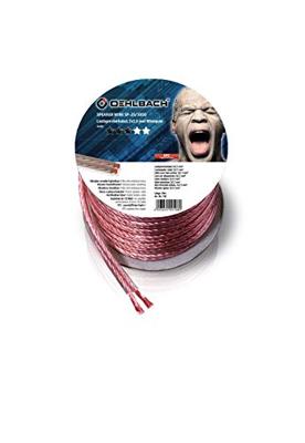 Oehlbach Luidsprekerkabel 2 x 2,5 mm², minihaspel 10 m Luidspreker kabel Transparant