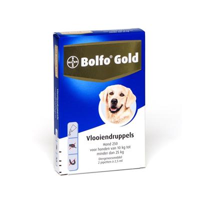 Bolfo Gold 250 hond (10 - 25 kg) - 2 pip