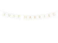 Letterslinger Just Married Wit - 155cm - thumbnail