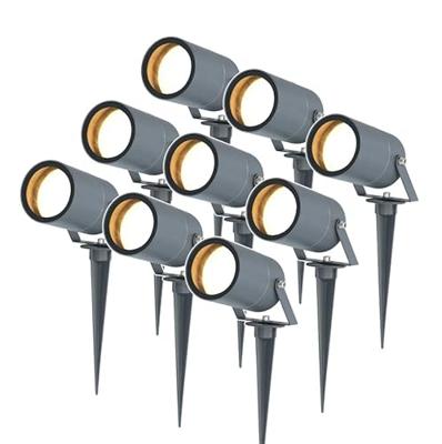 Set van 9 Spikey dimbare LED prikspots - excl. GU10 - Wandspot - IP65 voor binnen en buiten - Grondspies - Antraciet