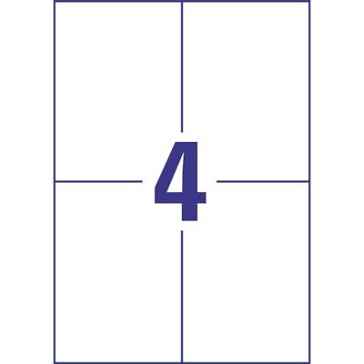 Avery-Zweckform L4719-20 Folie-etiketten 105 x 148 mm Polyester folie Wit 80 stuk(s) Permanent hechtend Laser (kleur), Laser (zwart/wit), Kopiëren (kleur),
