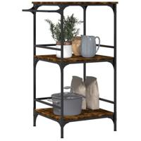 Keukentrolley 60,5x50x105 cm bewerkt hout gerookt eikenkleurig - thumbnail