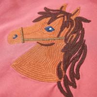 Kindertrui met capuchon met paardenontwerp 92 oudroze - thumbnail