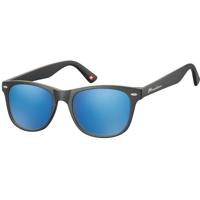 Zonnebril montana met revo blauw glas zwart - thumbnail