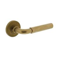 Deurkruk Palma met rozet ø49x7mm verdekt messing getrommeld - thumbnail