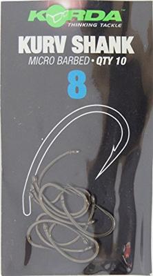 Korda Kurv Shank Barbless Haak Size 8, 10 st