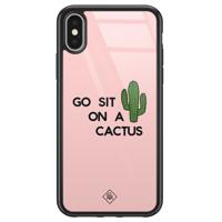 iPhone X/XS glazen hardcase - Go sit on a cactus - thumbnail