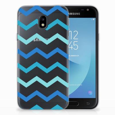 Samsung Galaxy J3 2017 | TPU bumper | Zigzag Blauw