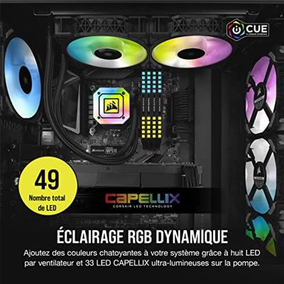 Corsair ICue H100i Elite Processor Alles-in-één vloeistofkoeler 12 cm Zwart Corsair ICue H100i Elite Processor Alles-in-één vloeistofkoeler 12 cm Zwart