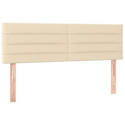 Boxspring met matras stof crèmekleurig 140x200 cm