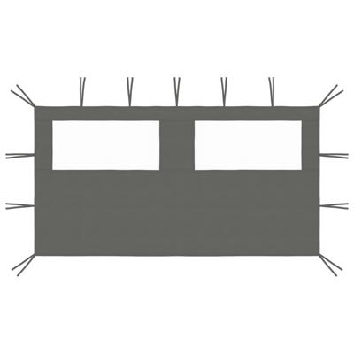 Prieelzijwand met ramen 4x2 m antracietkleurig