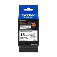 Gelamineerde Tape voor Labelmakers Brother TZeS241 Wit Grijs Zwart/Wit 18 mm - thumbnail