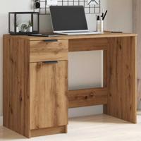 Bureau 100x50x75 cm bewerkt hout artisanaal eikenkleur - thumbnail