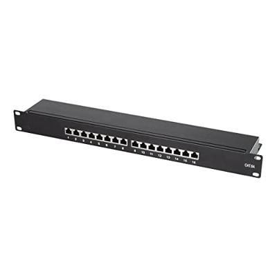 LogiLink NP0076 16 poorten Patchpaneel 483 mm (19) CAT 6A 1 HE Zwart