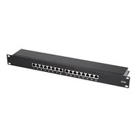 LogiLink NP0076 16 poorten Patchpaneel 483 mm (19) CAT 6A 1 HE Zwart - thumbnail