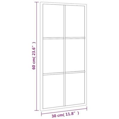 VidaXL Wandspiegel rechthoekig 30x60 cm ijzer zwart - thumbnail
