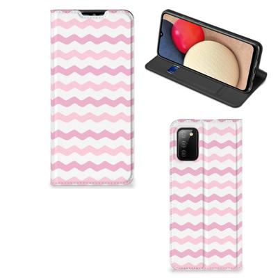 Samsung Galaxy M02s | A02s | Hoesje met Magneet | Waves Roze