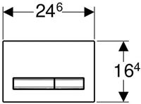 Bedieningsplaat Geberit Sigma 50 voor 2-toets Spoeling Zwart Chroom / Wit - thumbnail
