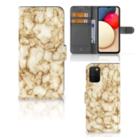 Samsung Galaxy A03s | Bookcase | Marmer Goud - thumbnail