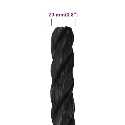 Werktouw 20 mm 25 m polypropeen zwart - thumbnail
