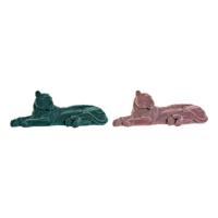 Decoratieve figuren DKD Home Decor Groen Licht Roze Tijger 36 x 17,5 x 13,3 cm (2 Stuks) - thumbnail