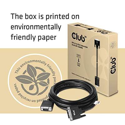 CLUB3D DVI-A TO VGA CABLE M/M 3m/ 9.8ft 28 zwart