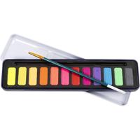 Colortime Aquarelset, pastelkleuren, 12 kleur/ 1 doos - thumbnail