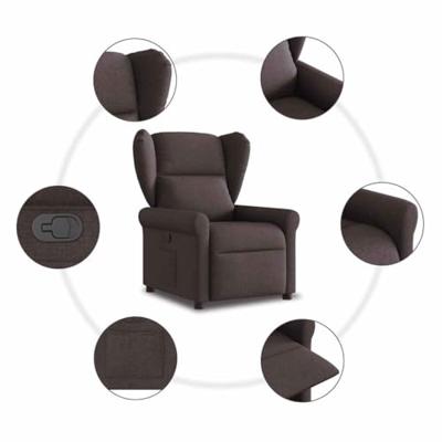 Fauteuil verstelbaar stof donkerbruin