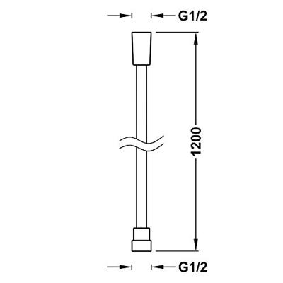 Doucheslang Tres Satijn 1.20 m Staal