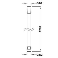 Doucheslang Tres Satijn 1.20 m Staal - thumbnail