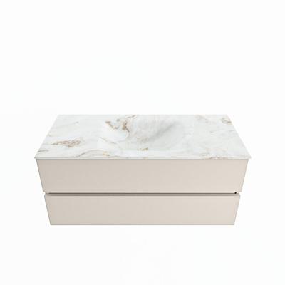 MONDIAZ VICA-DLUX 110cm badmeubel onderkast Linen 2 lades. Inbouw wastafel CLOUD midden zonder kraangat, kleur Frappe. MONDIAZ VICA-DLUX 110cm badmeubel onderkast Linen 2 lades. Inbouw wastafel CLOUD midden zonder kraangat, kleur Frappe.