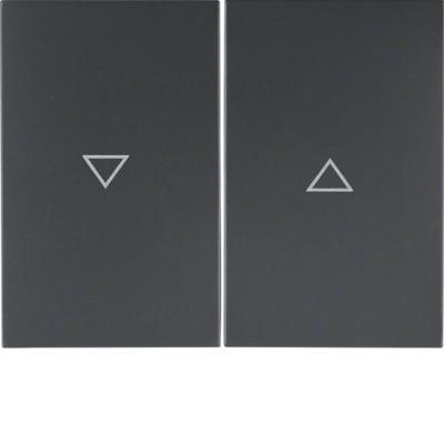 Berker K.1 wippen voor jalouzieschakelaar antraciet gelakt impulsdrukker