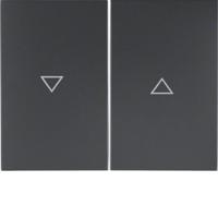 Berker K.1 wippen voor jalouzieschakelaar antraciet gelakt impulsdrukker - thumbnail