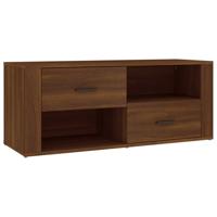 Tv-meubel 100x35x40 cm bewerkt hout bruin eikenkleur - thumbnail