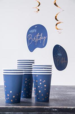 Swirls Happy Birthday Elegant True Blue (5st)