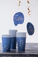 Swirls Happy Birthday Elegant True Blue (5st) - thumbnail