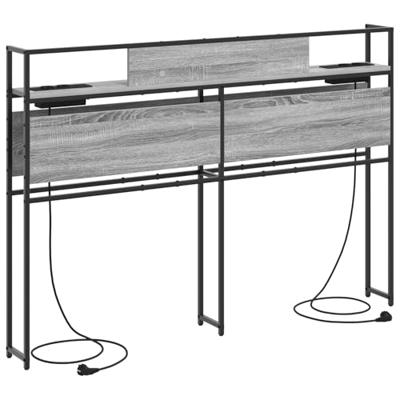 Opberghoofdbord met hoofdeinde met opslag Grijs sonoma 150 cm Bewerkt hout