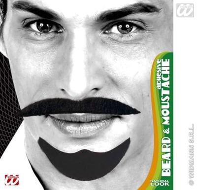 Baard en snor zwart Arabier - thumbnail