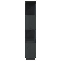Boekenkast/kamerscherm 80x25x132 cm massief grenenhout grijs - thumbnail