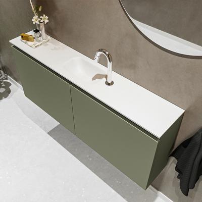 MONDIAZ TURE 120cm toiletmeubel army. EDEN wastafel talc midden 1 kraangat